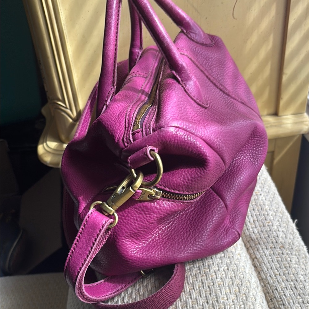 Elegant Purple Leather Handbag